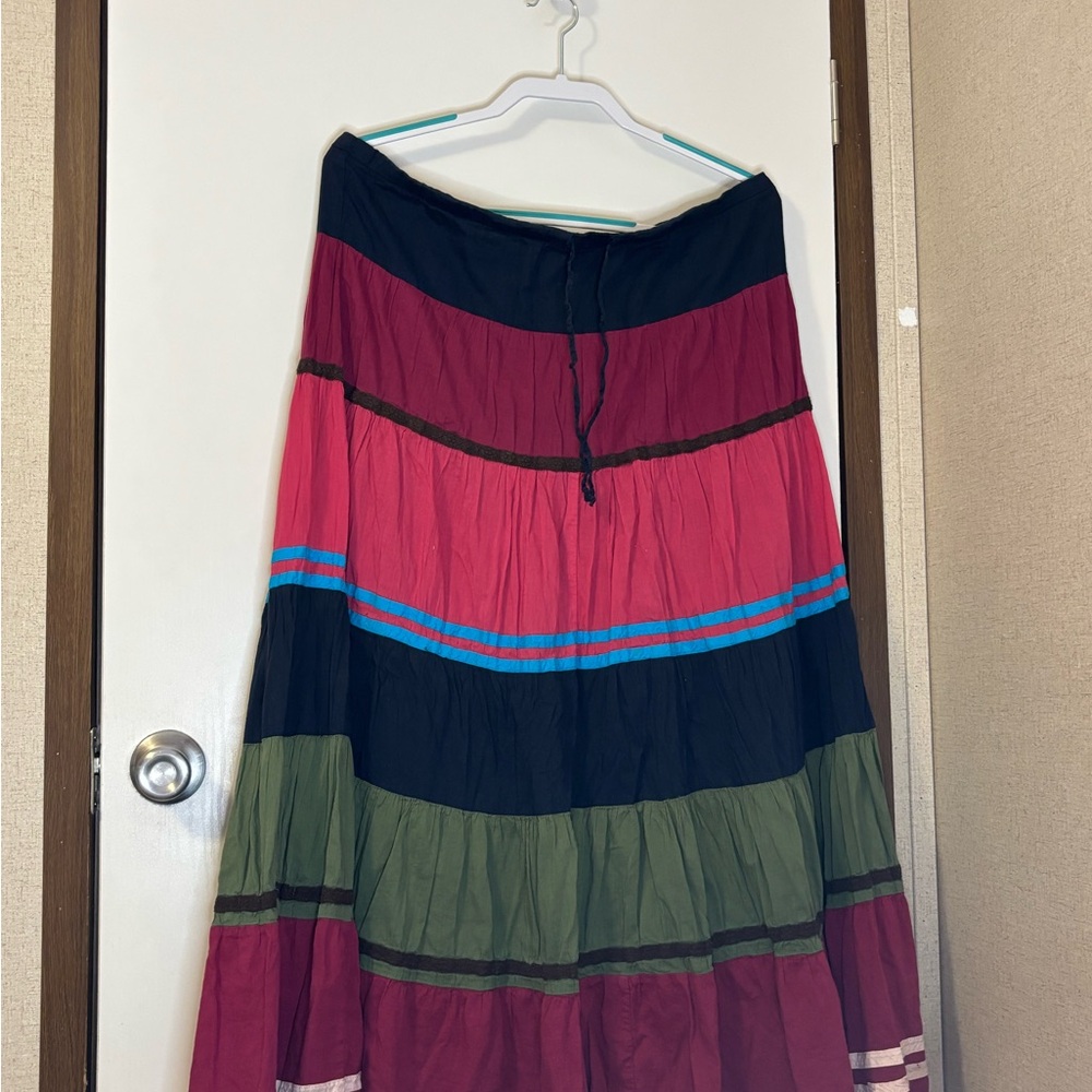 Candie's Colorful Tiered Maxi Skirt